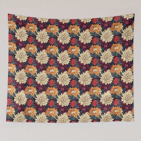 Item preview, Seamless Nature Pattern (Dahlias) designed and sold by DarklingAnubiss.