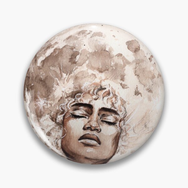 Item preview, Luna - Acuarela de una niña negra con una luna afro. designed and sold by Chiara Mendicino.