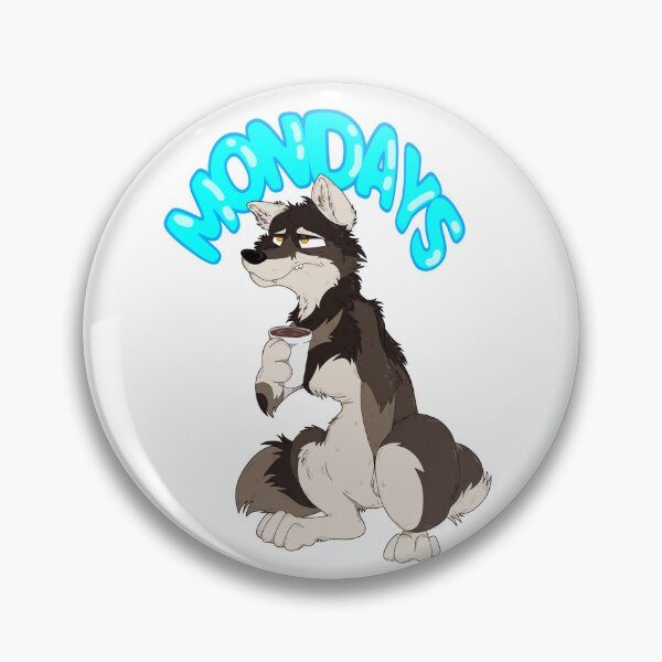 Item preview, MONDAYS Grumpy Wolf (Dasker) - Sticker designed and sold by StarWolfLegacy.