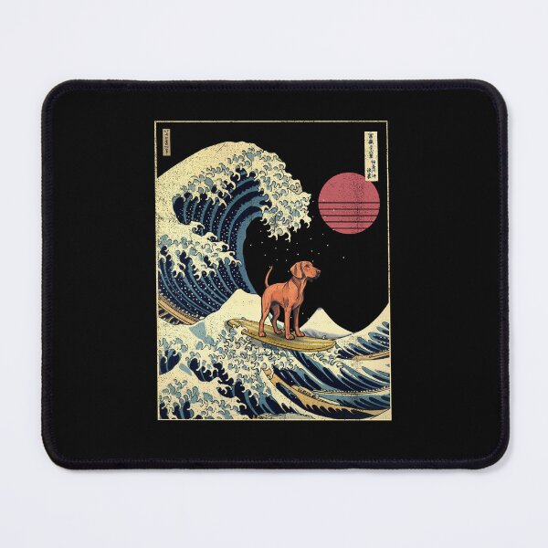 Item preview, Redbone Coonhound Kanagawa Japanese Surfing Wave designed and sold by rafaeltto.