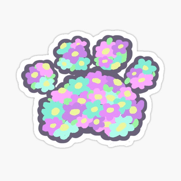 Item preview, Cute pastel flower paw designed and sold by Witchiebs.
