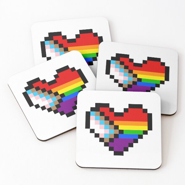 Item preview, Heart flag from LGBTQ+ community pixel art 1 white background designed and sold by Axel-Speed.