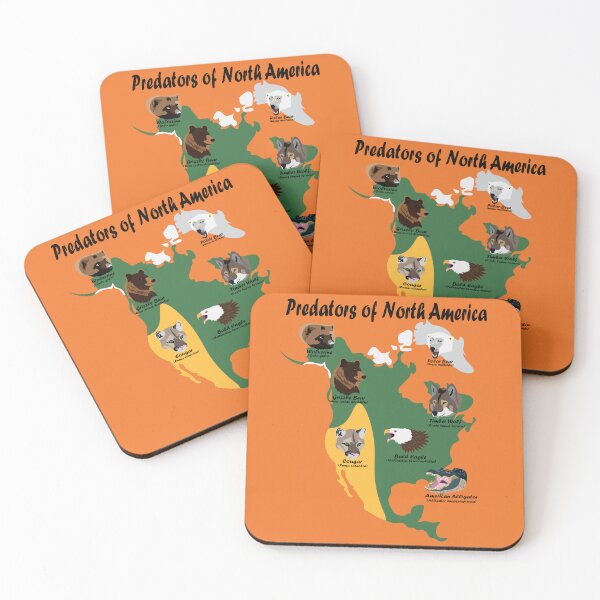 Item preview, Predators of North America - Educational Ecology Map designed and sold by DesignsbyJBird.