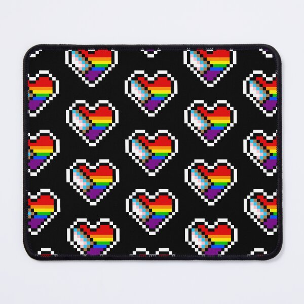 Item preview, Heart flag from LGBTQ+ community pixel art black background designed and sold by Axel-Speed.