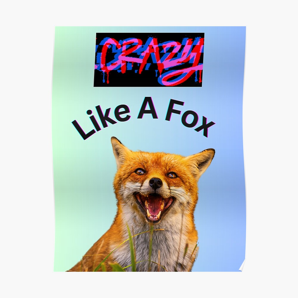 Crazy Like A Fox Sticker for Sale by Planet Agora | Redbubble