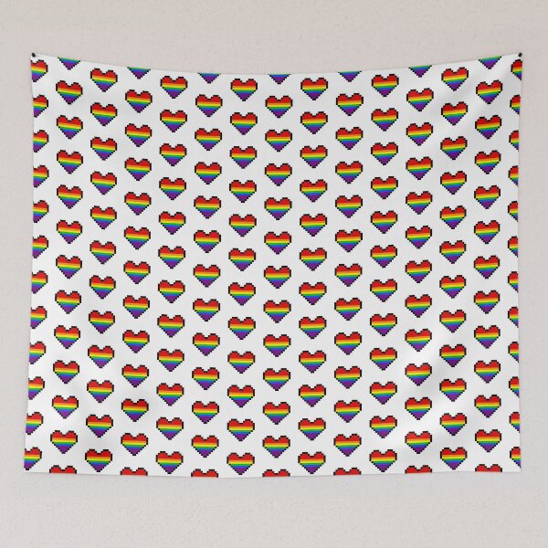 Item preview, Heart flag from LGBTQ community pixel art white background designed and sold by Axel-Speed.