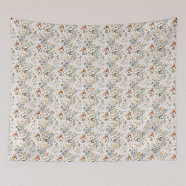 Item preview, Pattern of vintage Flowers |Time-Worn Petals Faded Memories | modern art designed and sold by TheMachineMind.