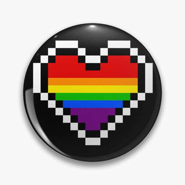 Item preview, Heart flag from LGBTQ community pixel art black background designed and sold by Axel-Speed.