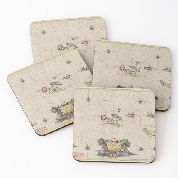 Item preview, Vintage Azores Islands Map (1665) designed and sold by BravuraMedia.
