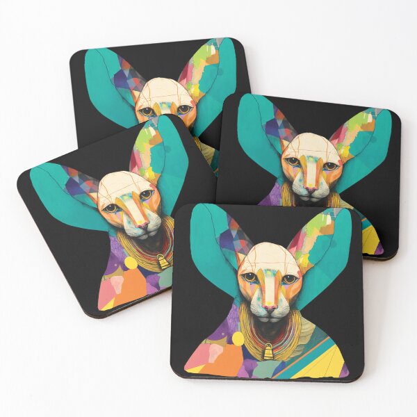 Item preview, Colorful magical Peterbald Sphynx Cat designed and sold by bellabitis.