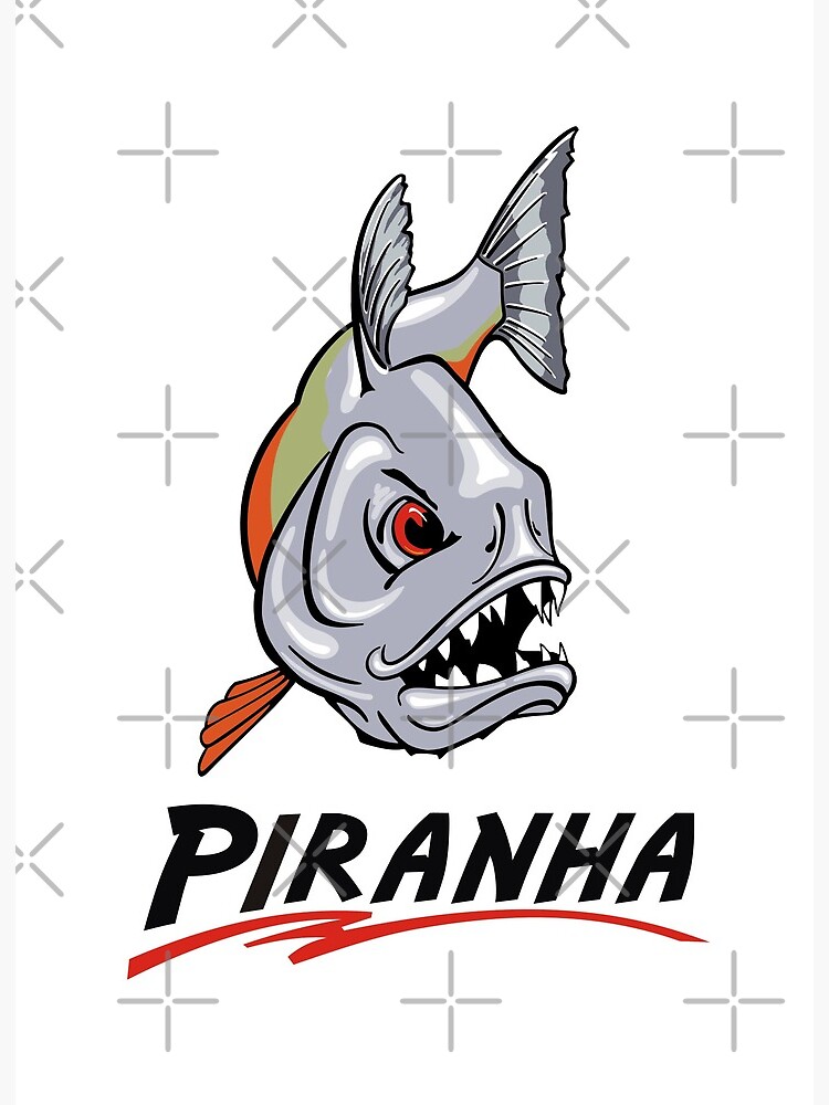 piranha fish drawing comic symbol illustration fun' Sticker