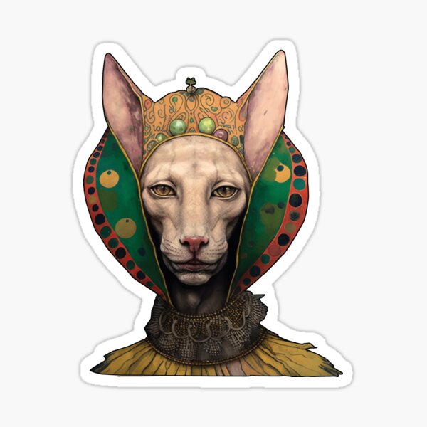 Colorful magical Peterbald Sphynx Cat Sticker