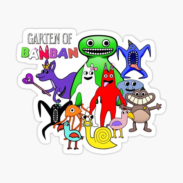 Garten of Banban Characters With Logo Artwork PNG Digital 