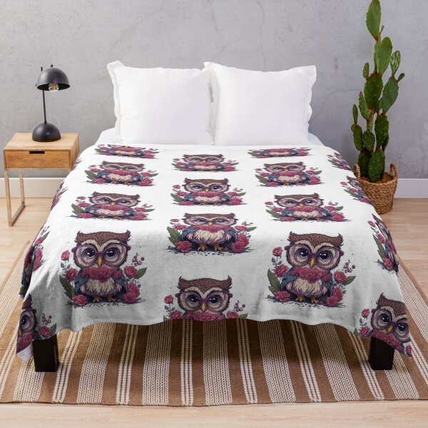 Item preview, Nerd owl surrounded by roses designed and sold by BaliamShop.