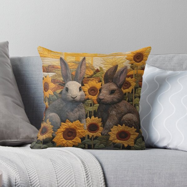 Sunny Bunnies Pillows & Cushions for Sale