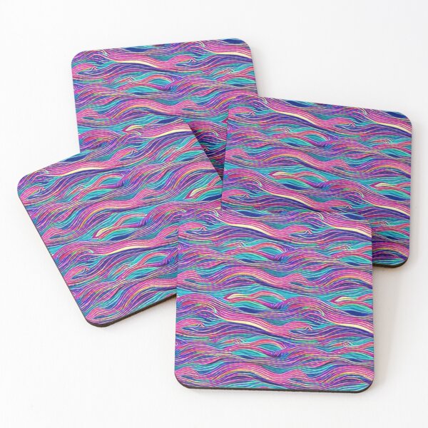 Item preview, Abstract Pink and Blue Wavy Pattern designed and sold by calibrit.