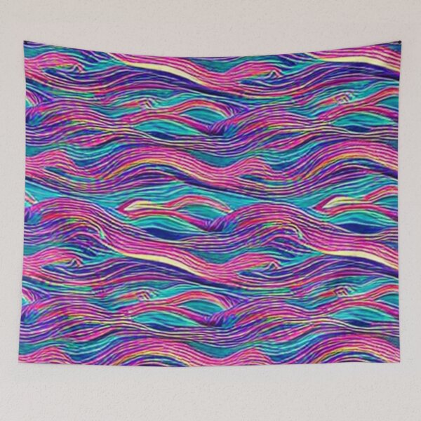 Item preview, Abstract Pink and Blue Wavy Pattern designed and sold by calibrit.