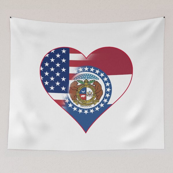 Item preview, State of Missouri Flag and American Flag Fusion Design designed and sold by Gsallicat.