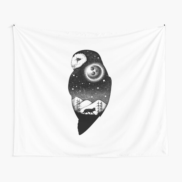 Wild Night - black ink Tapestry