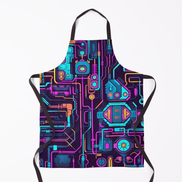 Item preview, Cyberpunk style techno retro neon circuit board design designed and sold by SweetWhiskers.