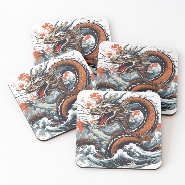 Item preview, Japanese Dragon Painting on White designed and sold by Christine Layne.