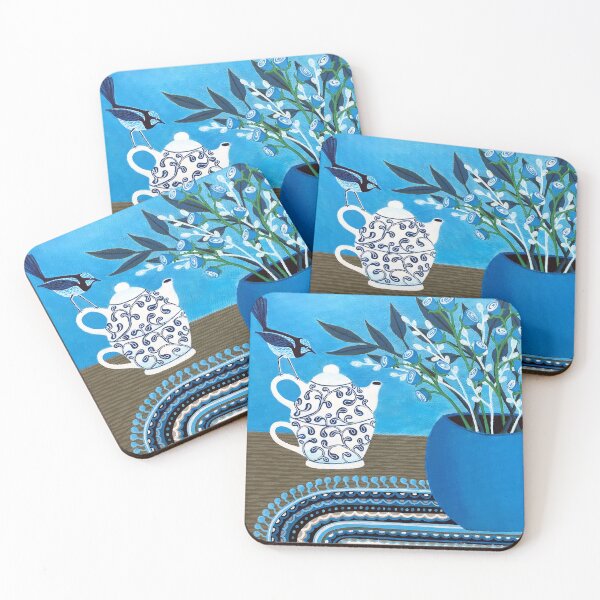 Item preview, Tea Time With The Blue Wren designed and sold by Lisafrancesjudd.