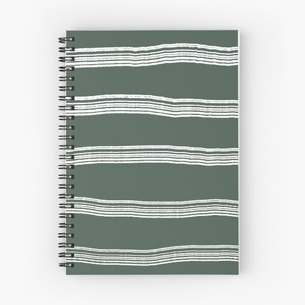 Item preview, "Semi Ploughed" 4 | Horizontal White and Dark Sage Green Pattern designed and sold by LiseHoltArt.