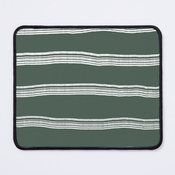 Item preview, "Semi Ploughed" 4 | Horizontal White and Dark Sage Green Pattern designed and sold by LiseHoltArt.