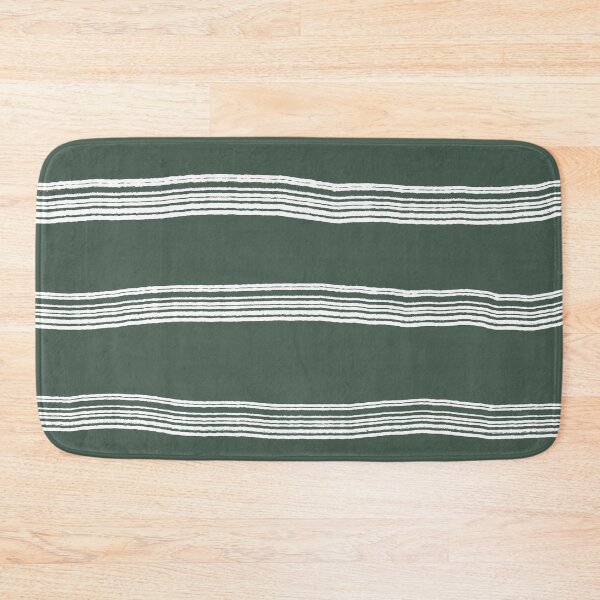 Item preview, "Semi Ploughed" 4 | Horizontal White and Dark Sage Green Pattern designed and sold by LiseHoltArt.