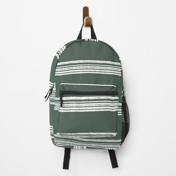 Item preview, "Semi Ploughed" 4 | Horizontal White and Dark Sage Green Pattern designed and sold by LiseHoltArt.
