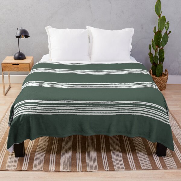 Item preview, "Semi Ploughed" 4 | Horizontal White and Dark Sage Green Pattern designed and sold by LiseHoltArt.