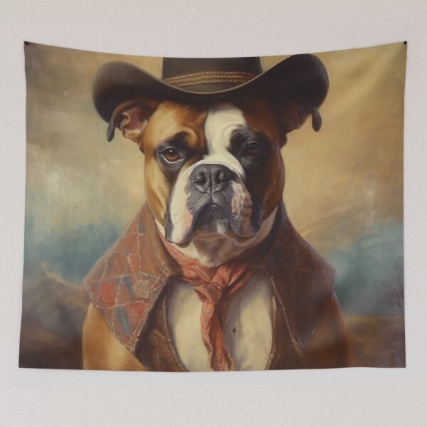 Item preview, Boxer Beauty: Western-inspired Oil Painting Style Print designed and sold by TheFunkyCryptid.