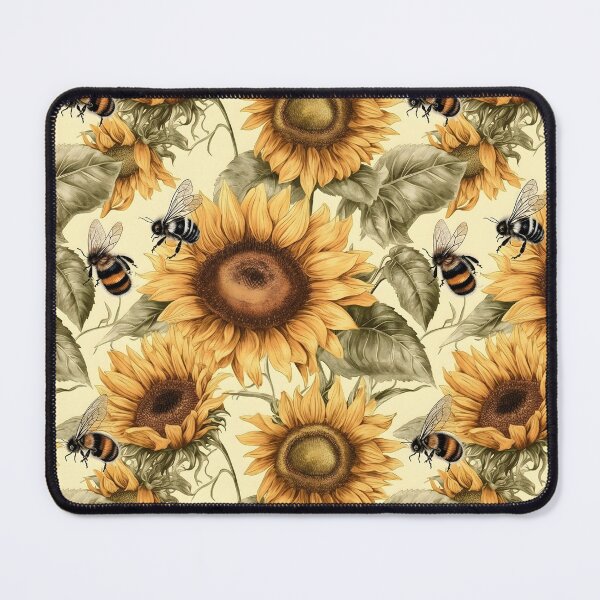 Item preview, Vintage Sunflower & Bee Pattern Artwork designed and sold by EnchantedPixel3.