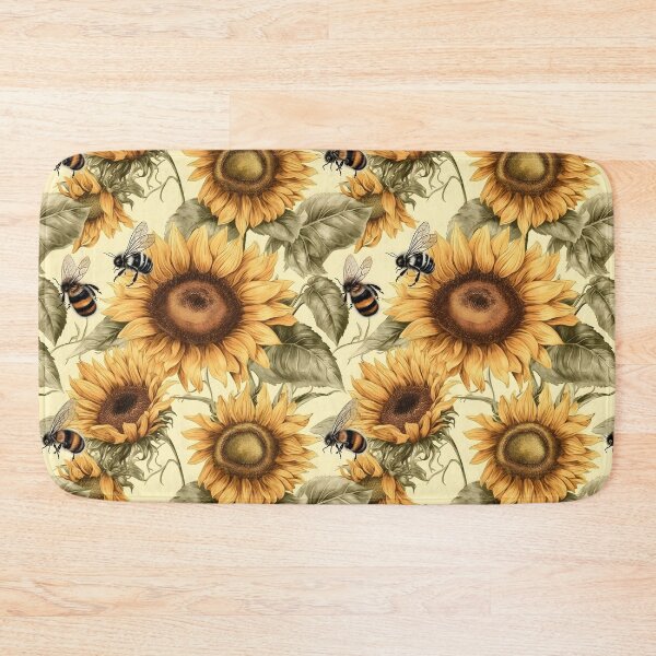 Item preview, Vintage Sunflower & Bee Pattern Artwork designed and sold by EnchantedPixel3.