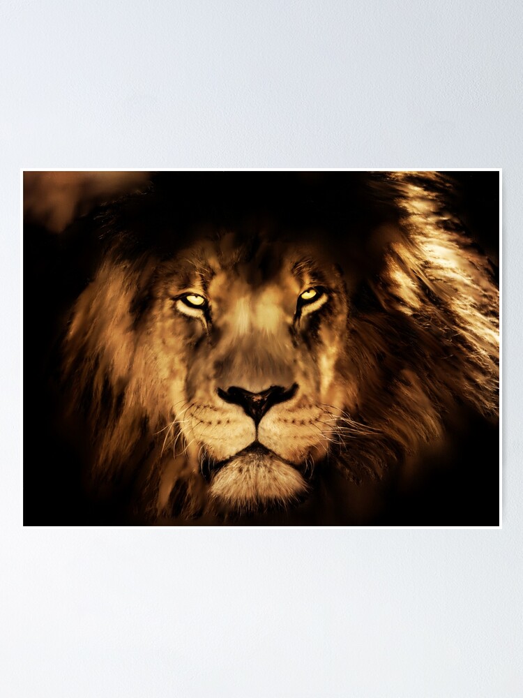 King Of The Jungle Lion Digital Painting Poster By Traceyeverart Redbubble