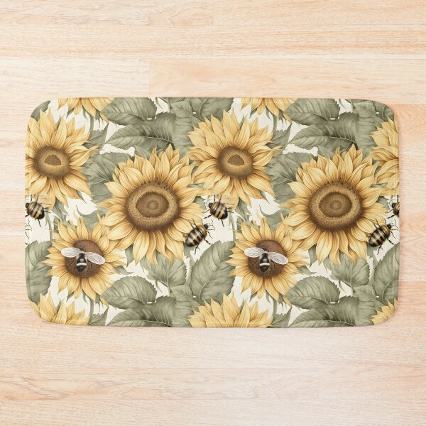 Item preview, Vintage Sunflower & Bee Pattern Artwork designed and sold by EnchantedPixel3.
