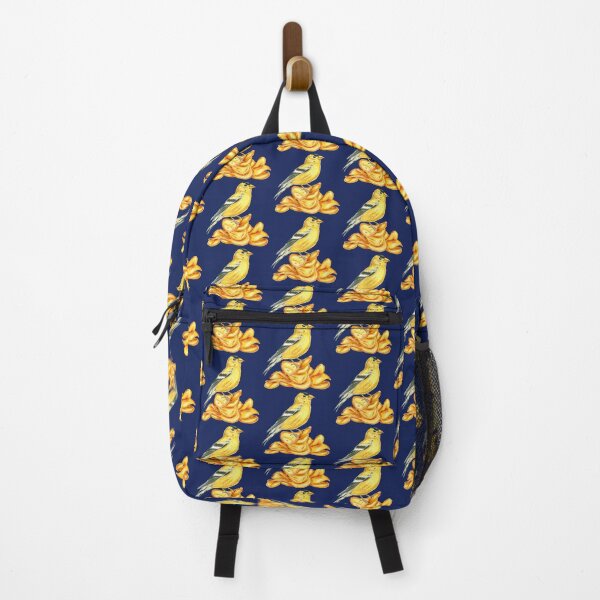 Item preview, Potato Chip Bird American Goldfinch Yellow navy background designed and sold by Sockstomistic.
