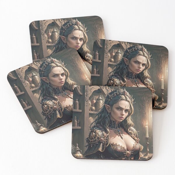 Item preview, Charlize inspired portrait as dark elf RPG #02 designed and sold by zotilus.