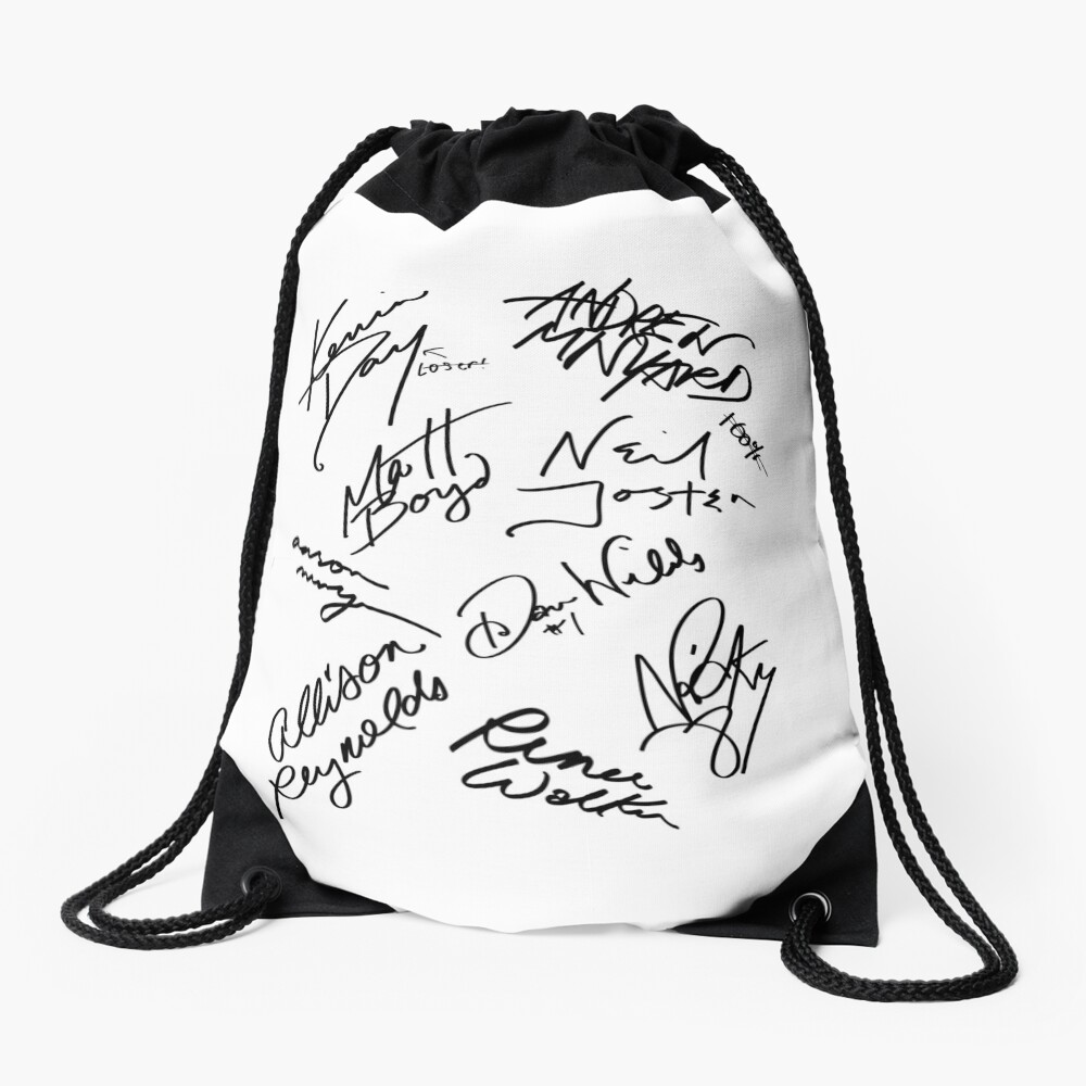 The Foxes Autographs (version 2) Drawstring Bag