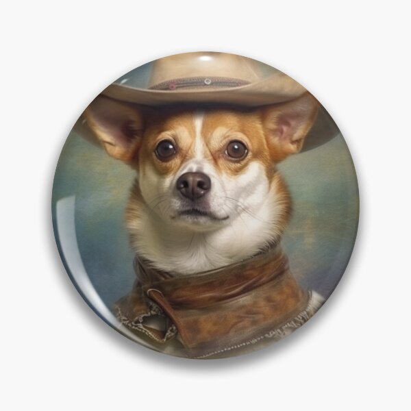 Item preview, Charming Chihuahua: Cowboy-Inspired Oil Painting Style  Print" designed and sold by TheFunkyCryptid.