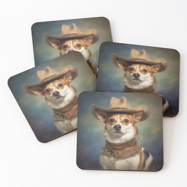 Item preview, Charming Chihuahua: Cowboy-Inspired Oil Painting Style  Print" designed and sold by TheFunkyCryptid.