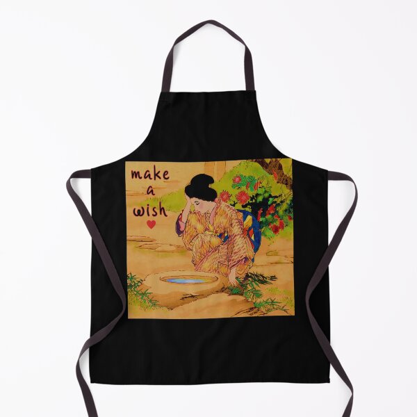 Item preview, Make A Wish, Japanese girl kneeling by a water basin designed and sold by KathteeDesign.
