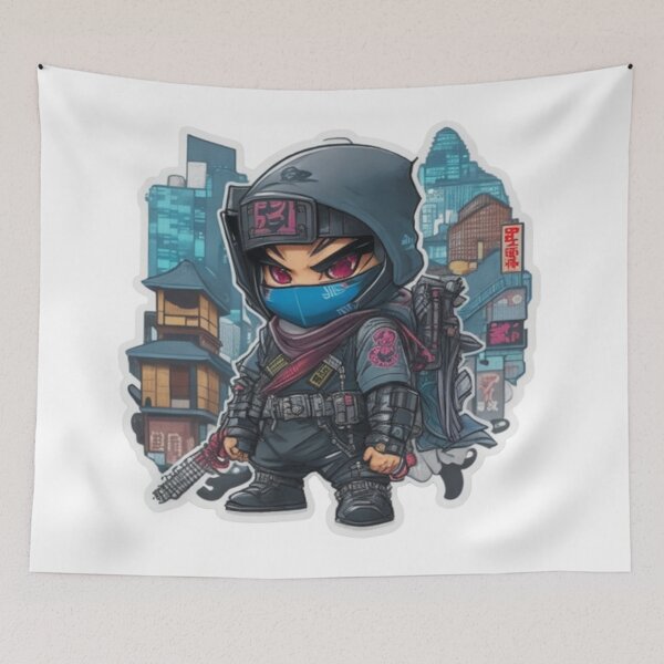 Item preview, Futuristic fashionista ninja in the cyber metropolis. designed and sold by mefirefire.