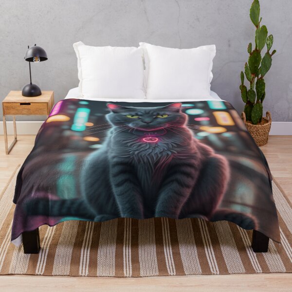Item preview, Gray Cat In Street Night City designed and sold by brendaCampti.