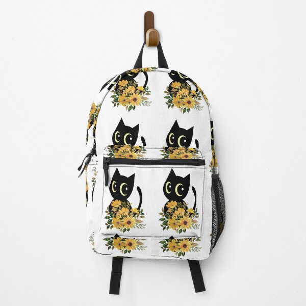 Item preview, Black cute cat with flowers for Halloween designed and sold by Narcisa22.