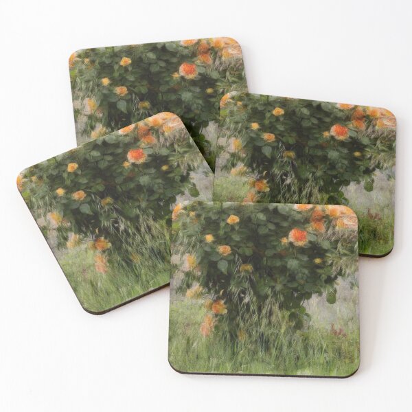 Item preview, Painterly Orange Colored Rose Bush  designed and sold by CarolM.