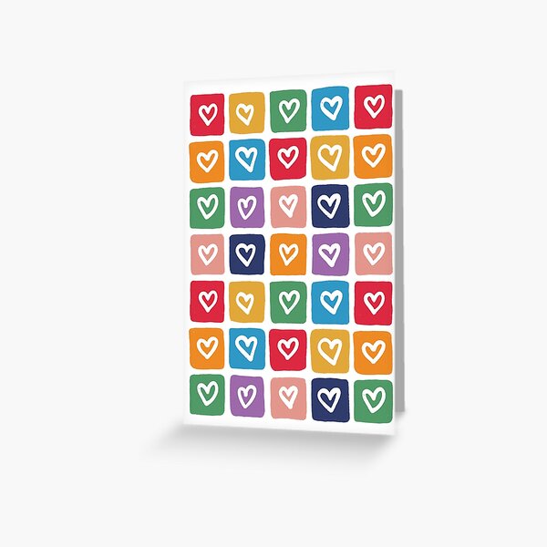 Item preview, Rainbow Heart Checker Pattern designed and sold by srsig designs.