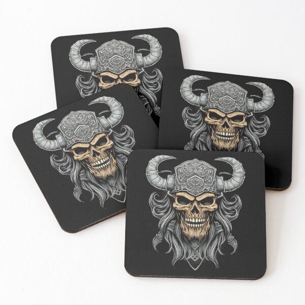 Item preview, Viking Warrior Skull - Steel Horns designed and sold by CoutureCrypt.