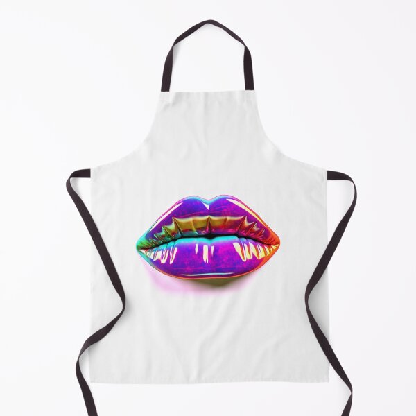 Item preview, Rainbow Neon Sign Lips on white background designed and sold by EmmaFinchDesign.