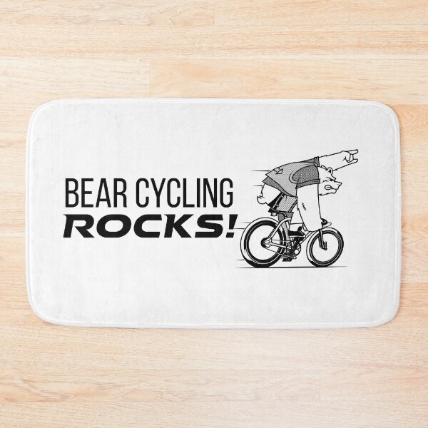 Item preview, Bear Cycling Rocks with rocking finger sign riding bicycle very fast designed and sold by activlifewear.